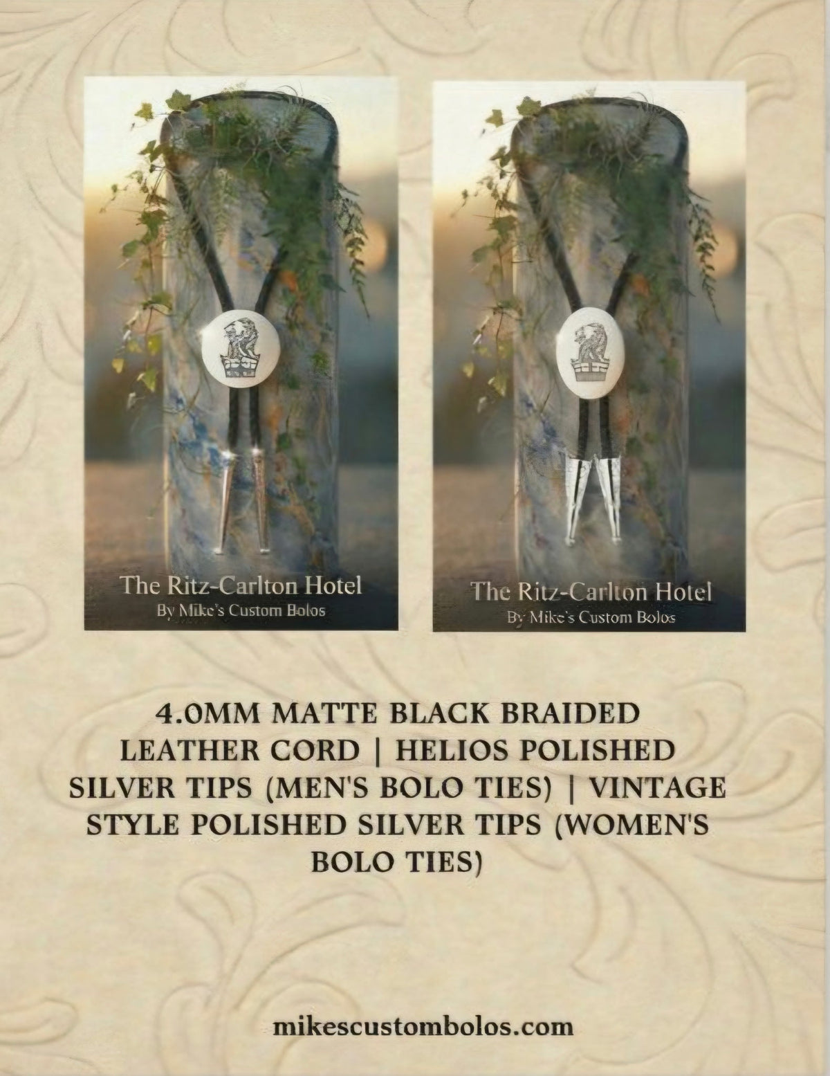 RITZ - CARLTON HOTEL LION BOLO TIE - MIKE'S CUSTOM BOLOS