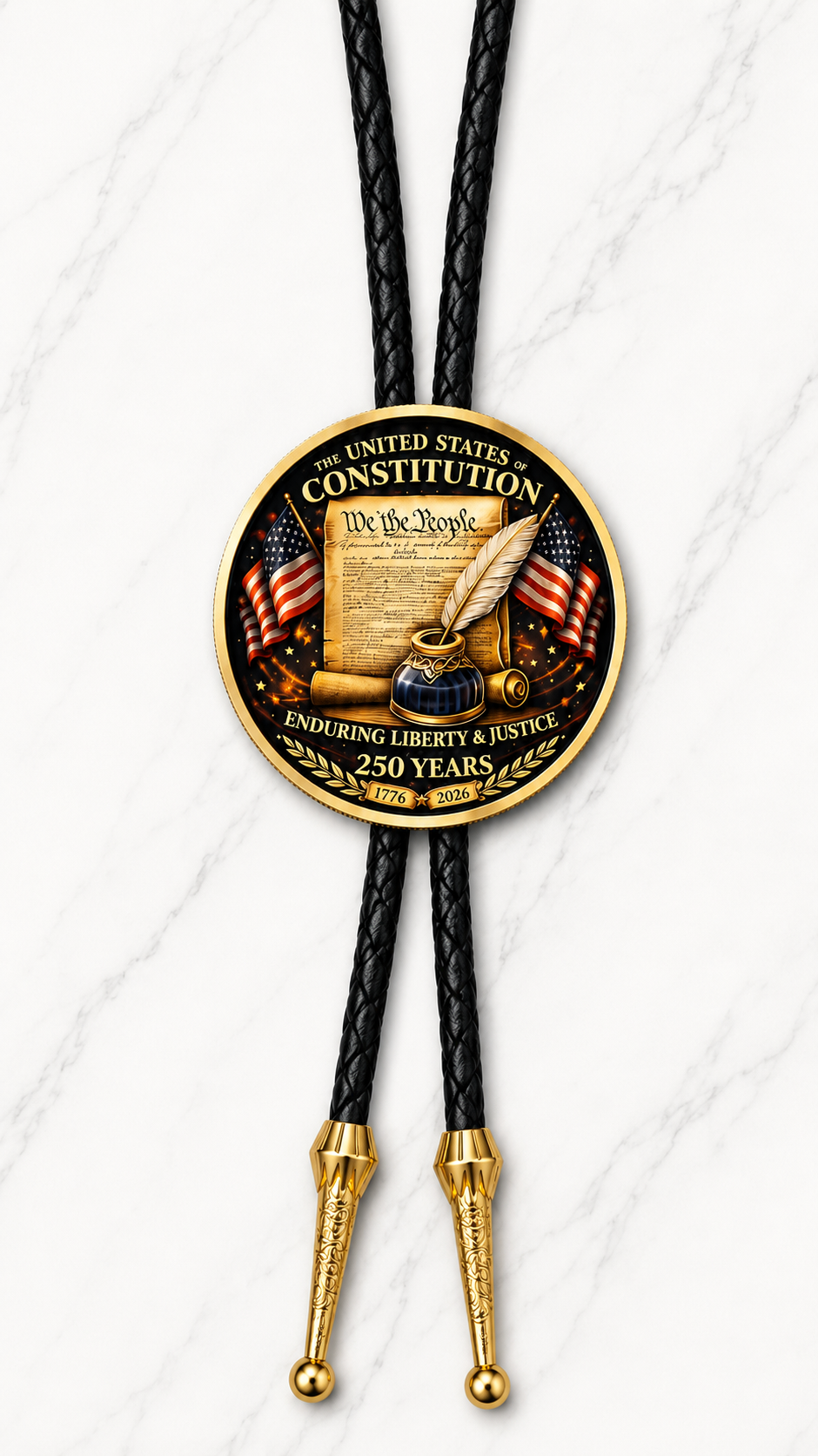 US Constitution Bolo Tie (Side B)