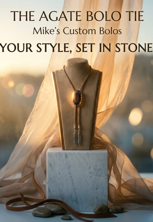 AGATE BOLO TIE ~ MIKE'S CUSTOM BOLOS