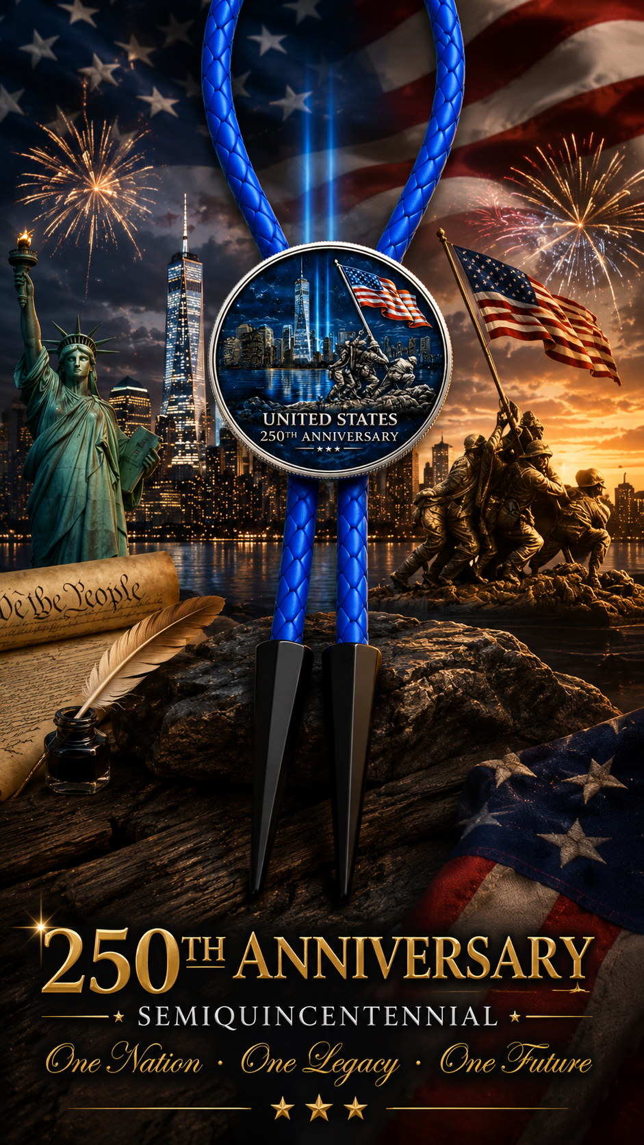 United We Stand Bolo Tie (Side B)