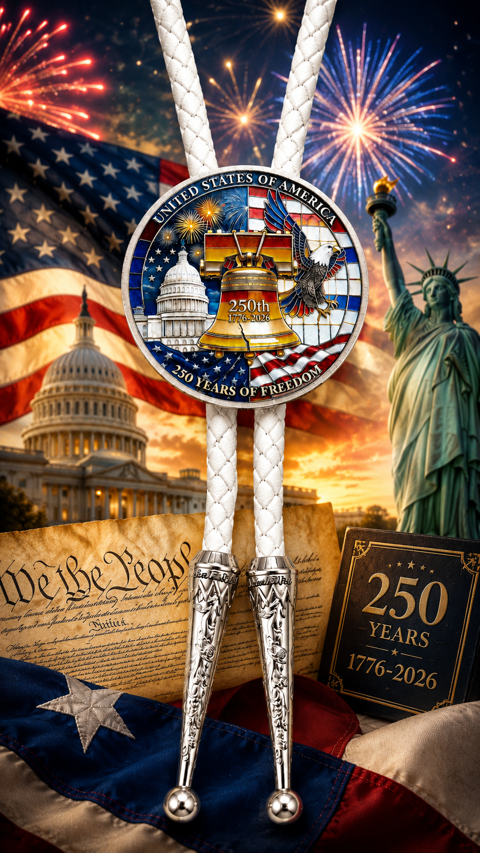 America 250 Freedom Soars Bolo Tie (Side B)