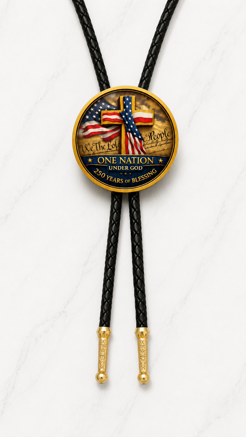 One Nation Under God Bolo Tie (Side B)