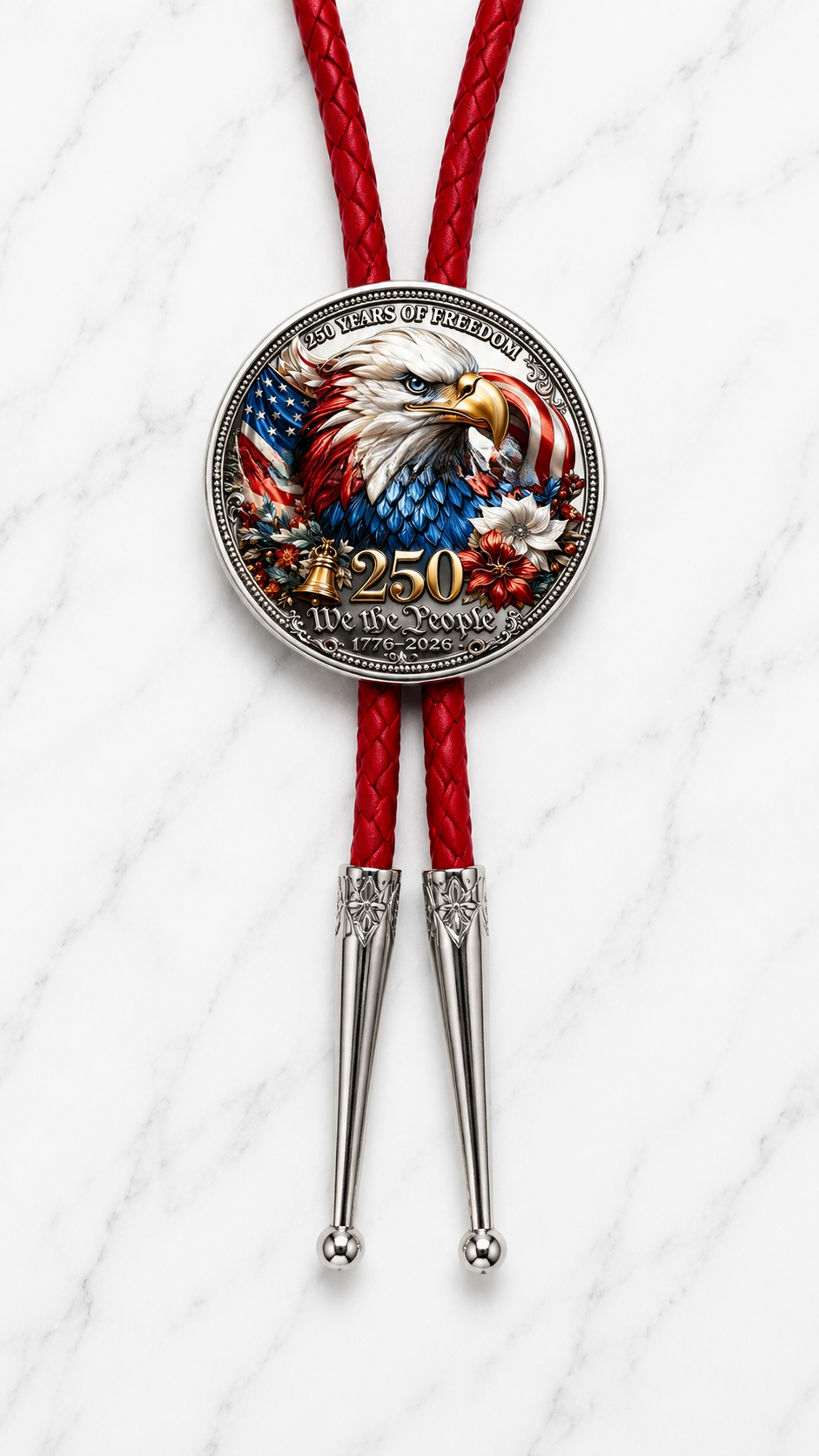 The Red, White and Blue Eagle Bolo Tie (Side A)