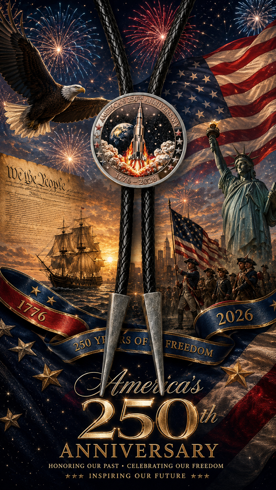 Enduring Freedom Bolo Tie (Side A)