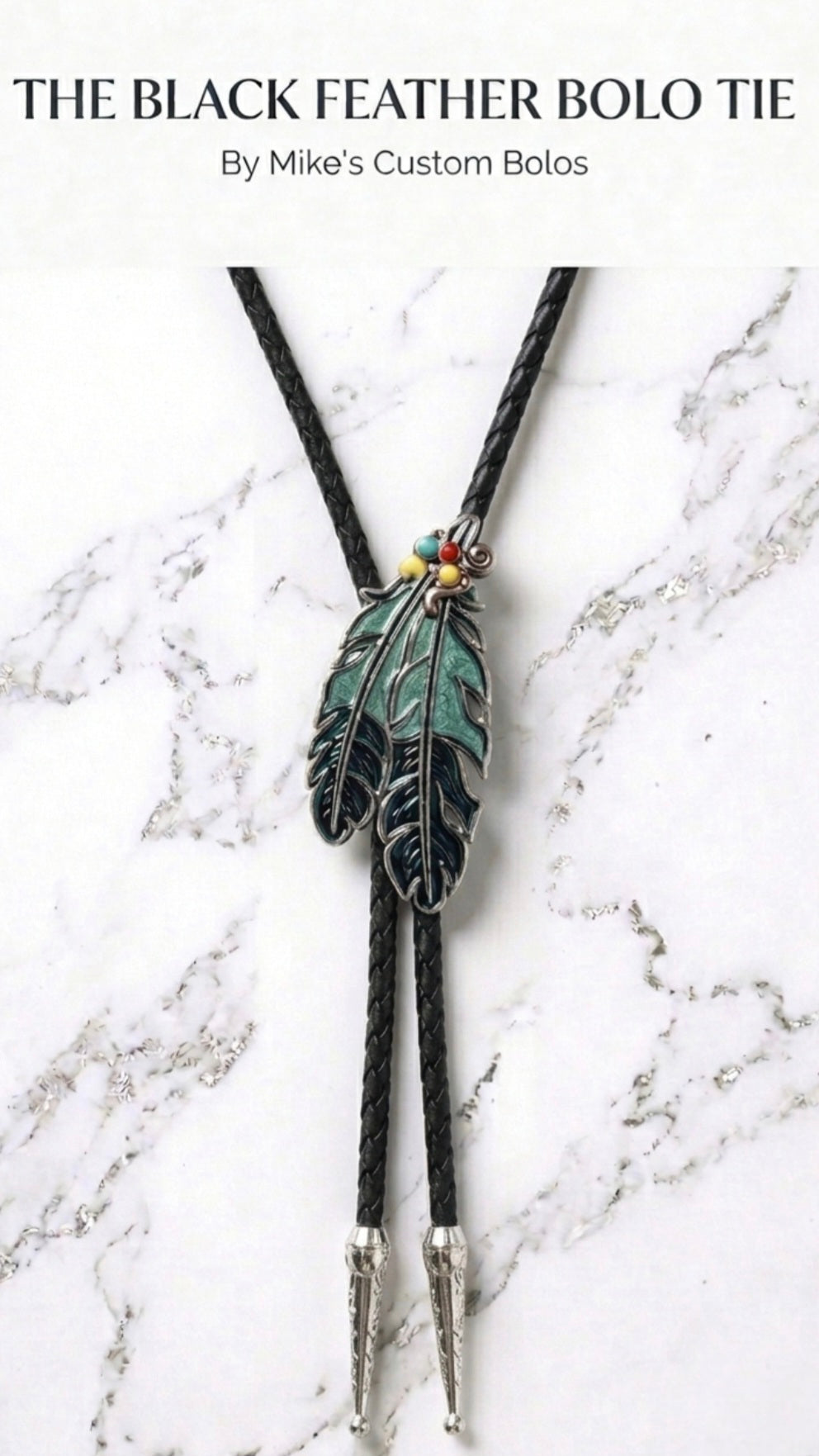 The Black Feather Bolo Tie ~ Mike's Custom Bolos x Steer Hat Co Collaboration