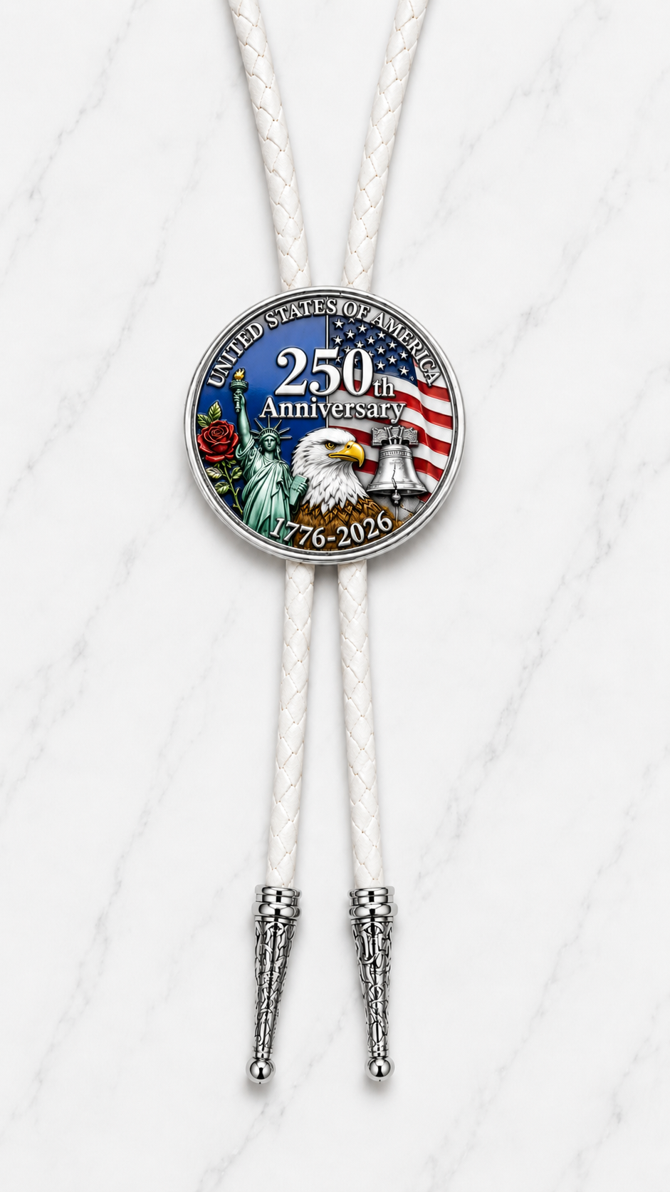 The Red, White and Blue Eagle Bolo Tie (Side B)