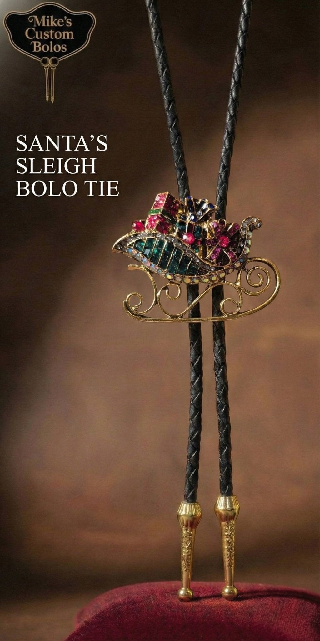 SANTA'S SLEIGH BOLO TIE~MIKE'S CUSTOM BOLOS - MIKE'S CUSTOM BOLOS