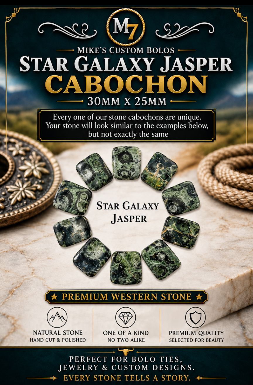 Star Galaxy Jasper Rectangular Cabochon | Premium Handcrafted Western Style - MIKE'S CUSTOM BOLOS