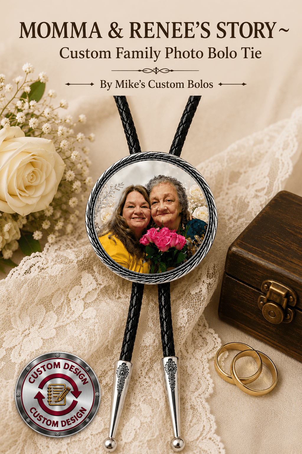 Stella & Renee's Story ~ A Custom Design Memorial Bolo Tie - MIKE'S CUSTOM BOLOS