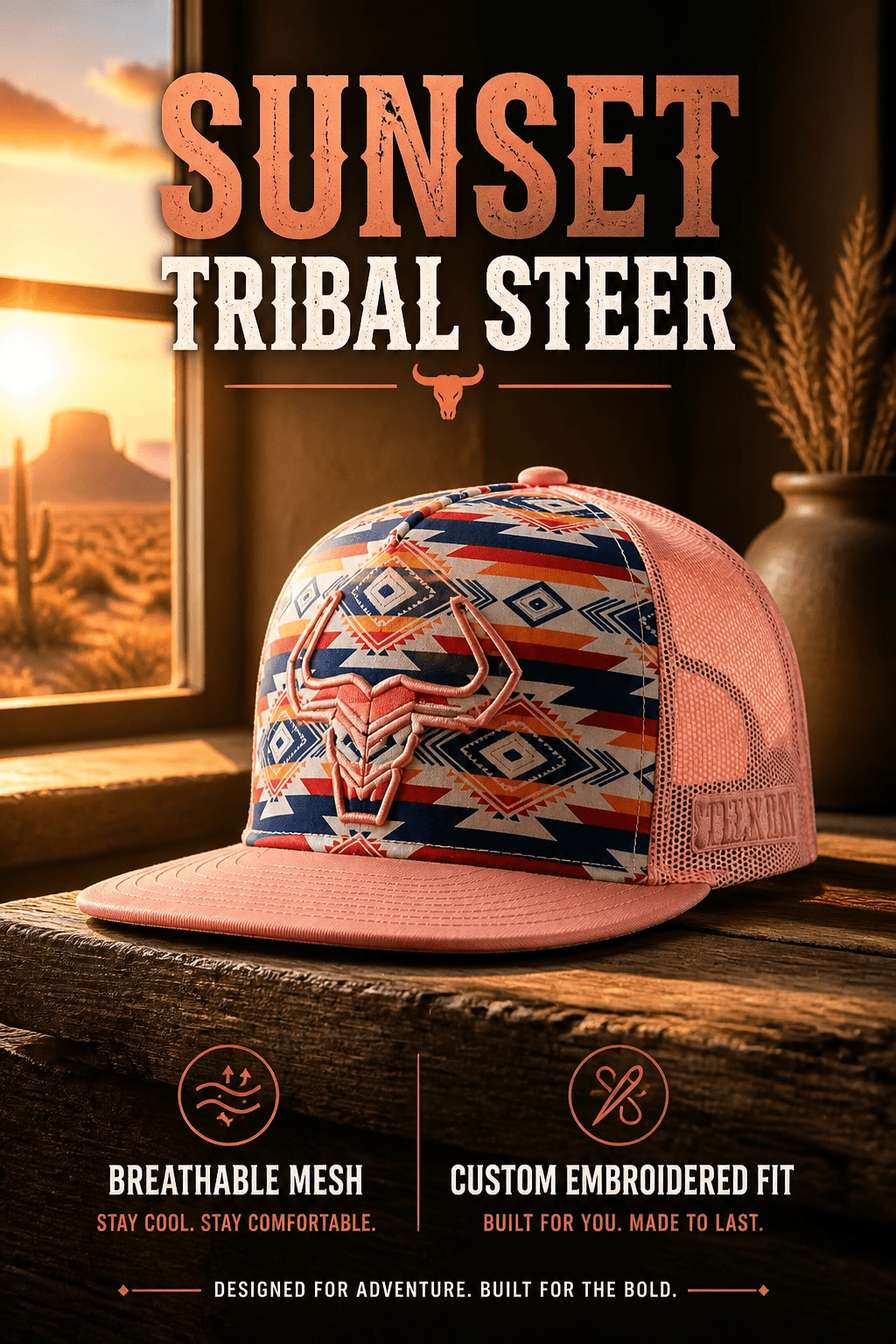 Sunset Tribal Steer By Steer Hat Co | Premium Western Hat - MIKE'S CUSTOM BOLOS
