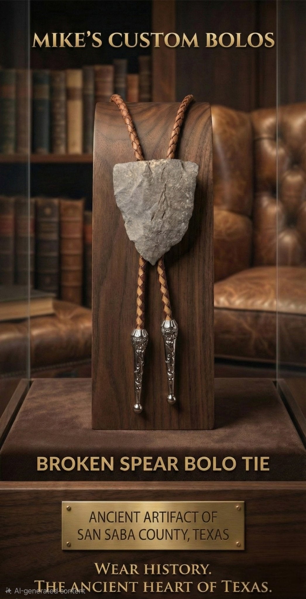 THE ANCIENT BROKEN SPEAR BOLO TIE - MIKE'S CUSTOM BOLOS