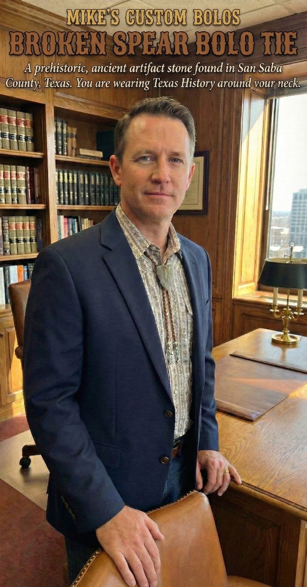 THE ANCIENT BROKEN SPEAR BOLO TIE - MIKE'S CUSTOM BOLOS