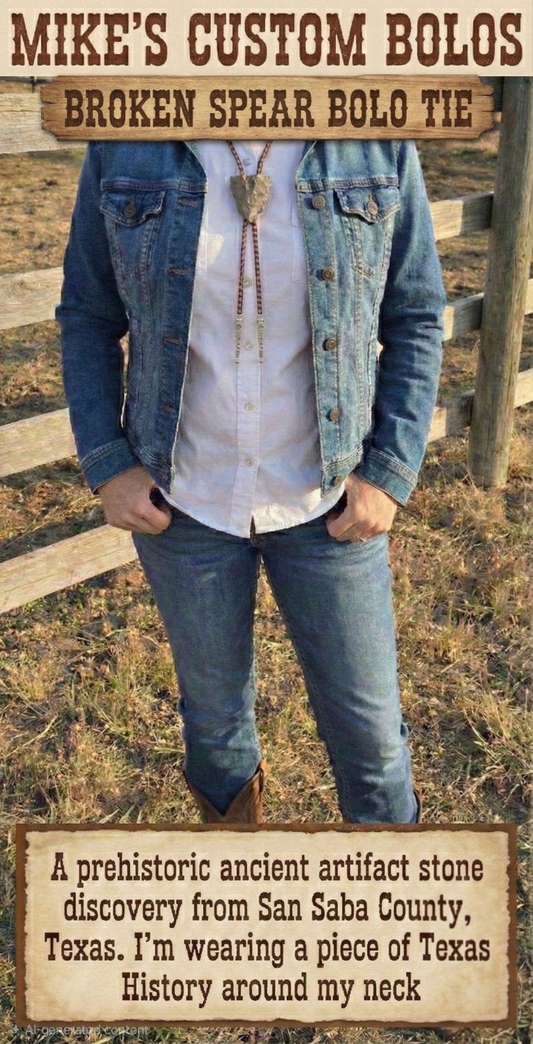 THE ANCIENT BROKEN SPEAR BOLO TIE - MIKE'S CUSTOM BOLOS