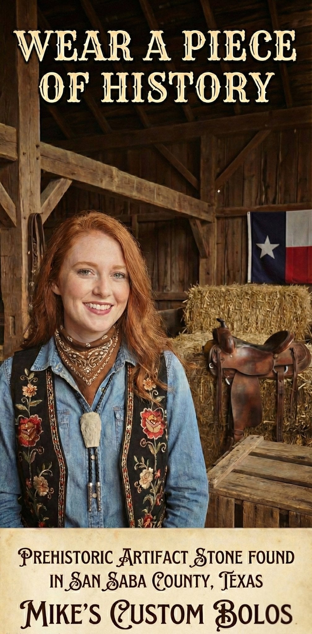 THE ANCIENT BROKEN TIP BOLO TIE - MIKE'S CUSTOM BOLOS
