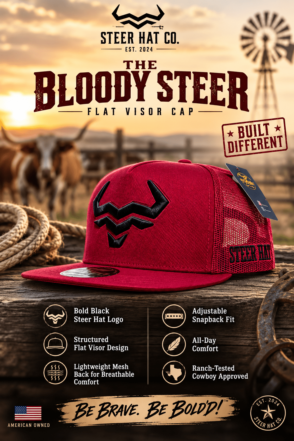 The Bloody Steer By Steer Hat Co | Premium Western Hat - MIKE'S CUSTOM BOLOS