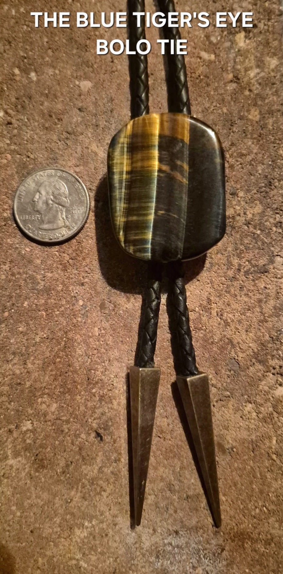 THE BLUE TIGER'S EYE BOLO TIE ~ ELEVATE YOUR STYLE - MIKE'S CUSTOM BOLOS