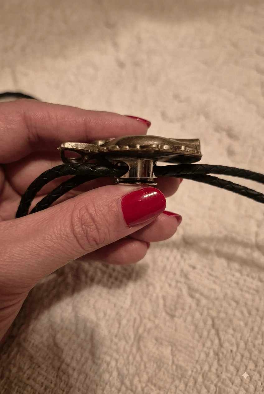 The Brass Mustang Bolo Tie ~ Antique Brass Horse Western Bolo Tie - MIKE'S CUSTOM BOLOS