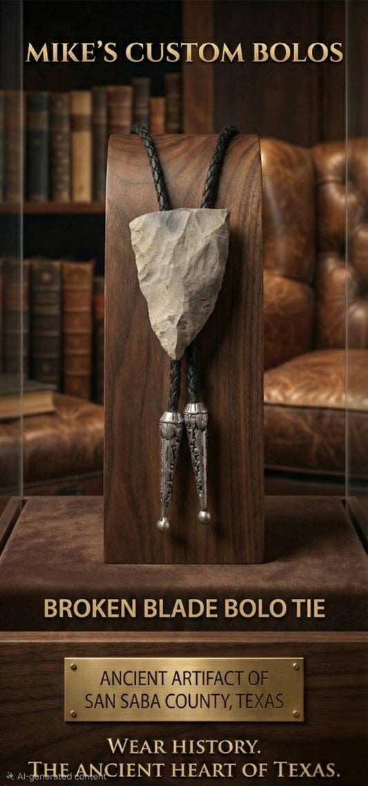 THE BROKEN BLADE BOLO TIE - A PIECE OF TEXAS HISTORY - MIKE'S CUSTOM BOLOS