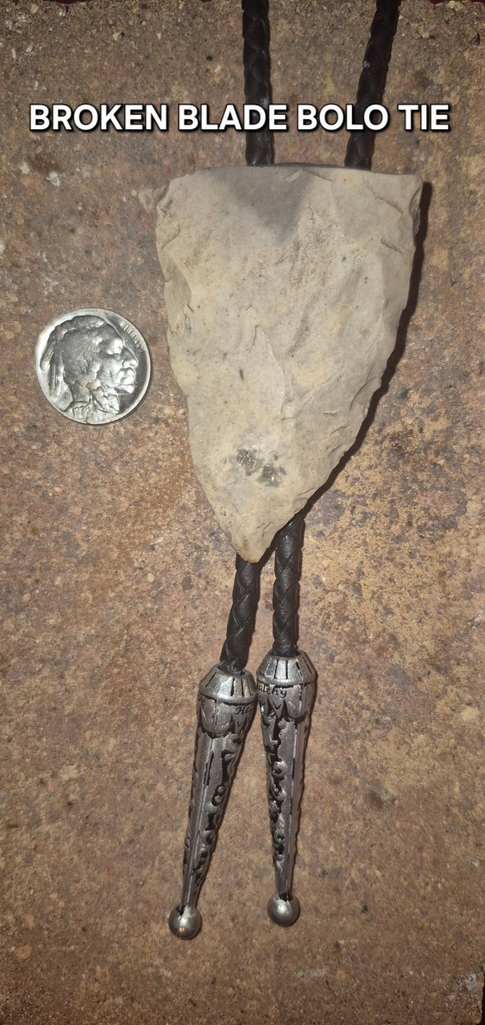 THE BROKEN BLADE BOLO TIE - A PIECE OF TEXAS HISTORY - MIKE'S CUSTOM BOLOS