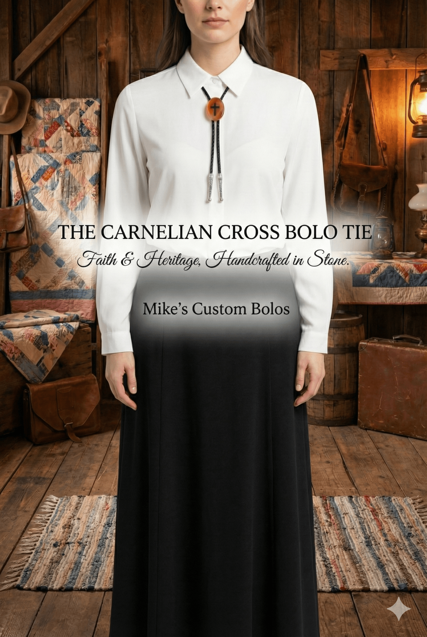 THE CARNELIAN CROSS BOLO TIE - MIKE'S CUSTOM BOLOS