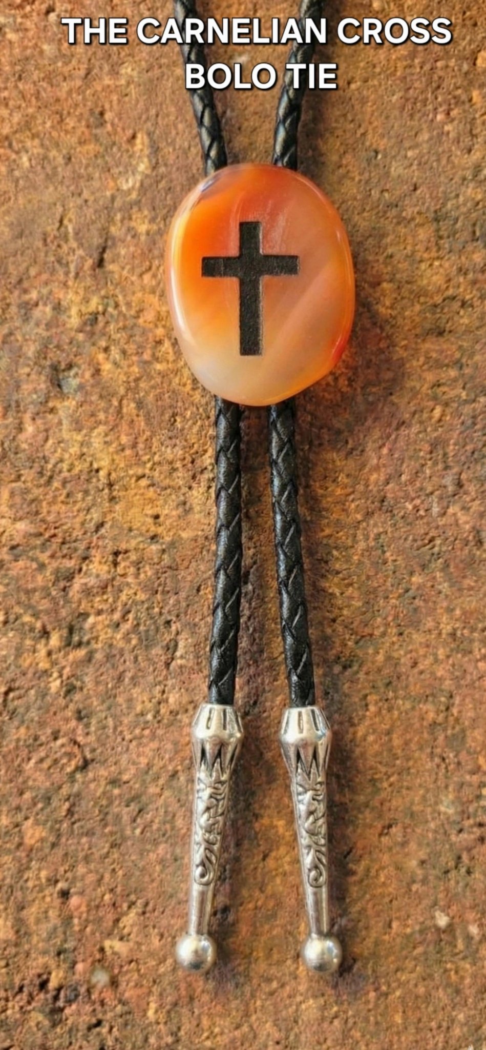 THE CARNELIAN CROSS BOLO TIE - MIKE'S CUSTOM BOLOS