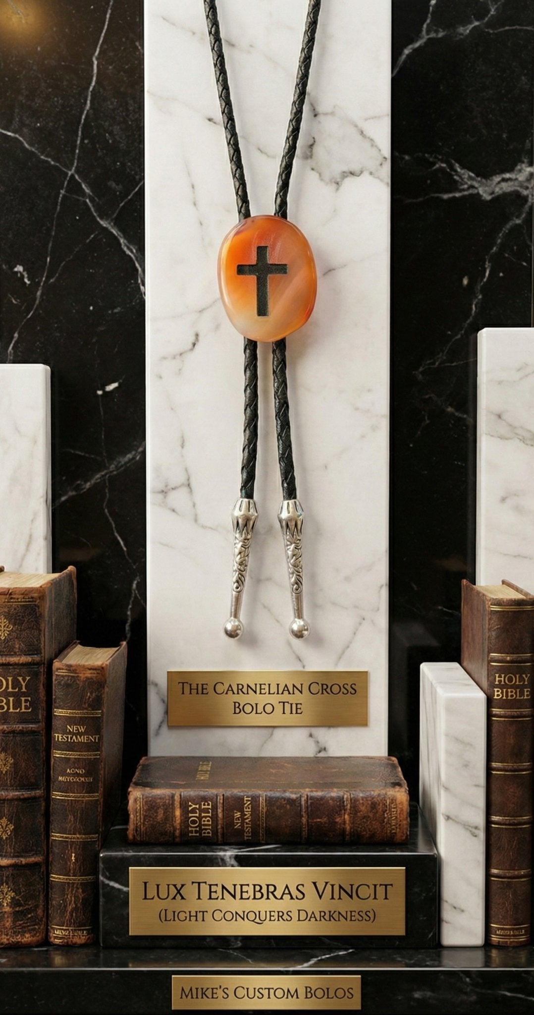 THE CARNELIAN CROSS BOLO TIE - MIKE'S CUSTOM BOLOS