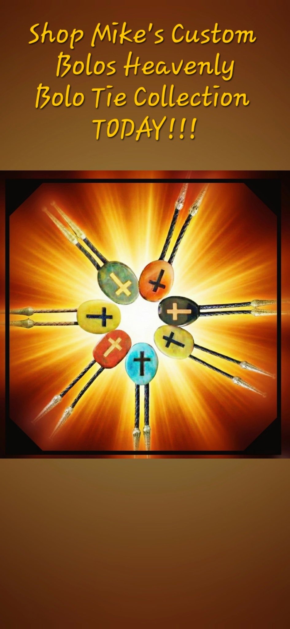 THE CARNELIAN CROSS BOLO TIE - MIKE'S CUSTOM BOLOS