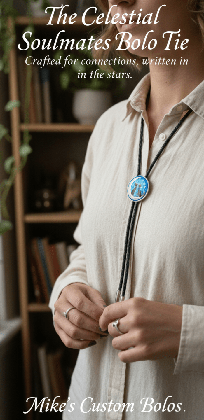 THE CELESTIAL SOULMATES BOLO TIE - MIKE'S CUSTOM BOLOS