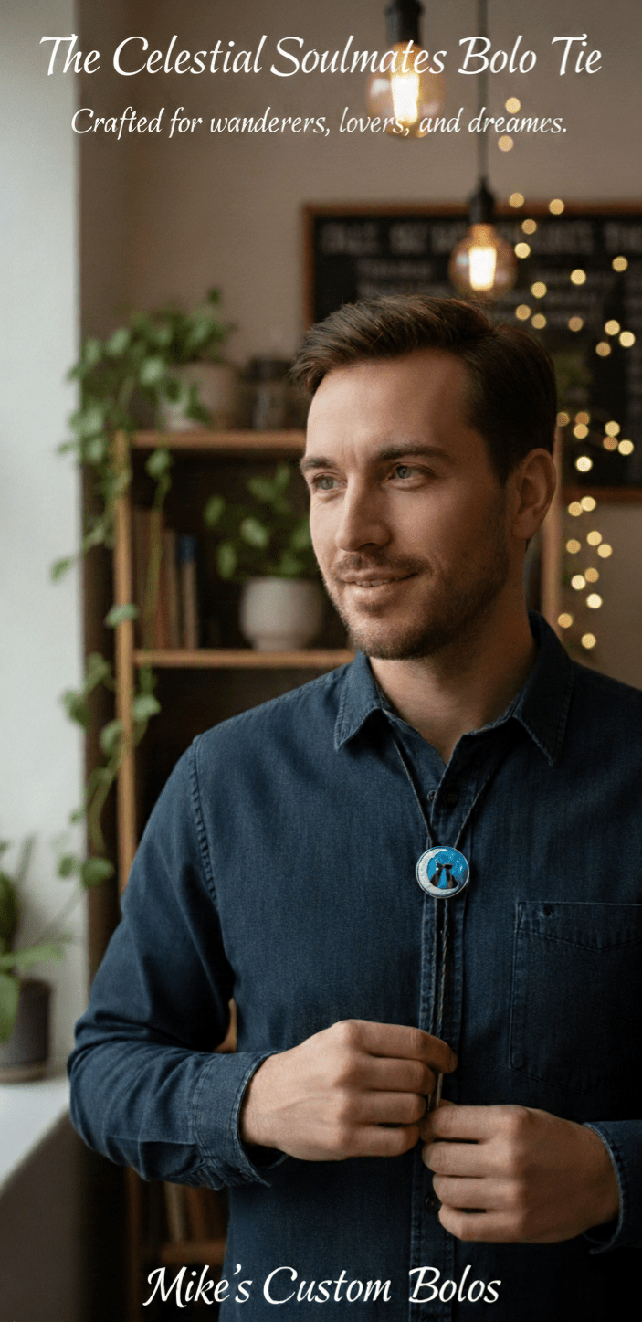 THE CELESTIAL SOULMATES BOLO TIE - MIKE'S CUSTOM BOLOS