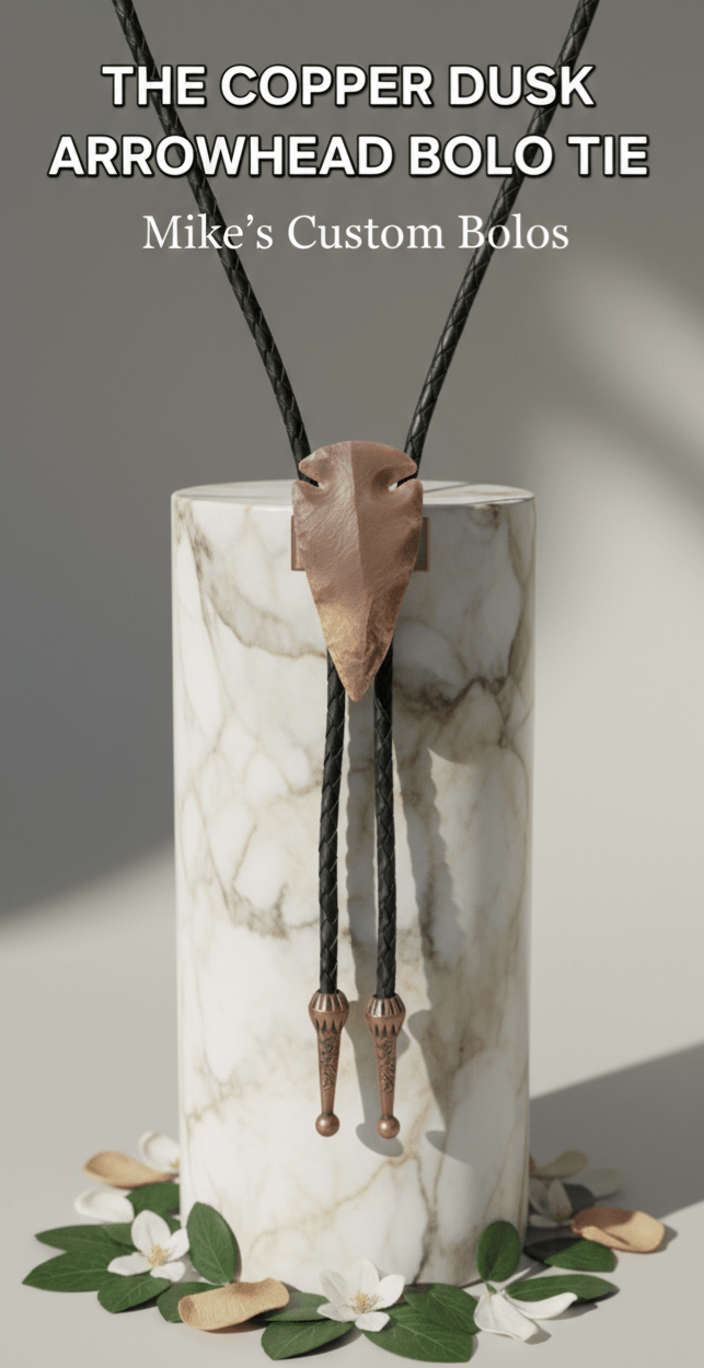 THE COPPER DUSK ARROWHEAD BOLO TIE - MIKE'S CUSTOM BOLOS