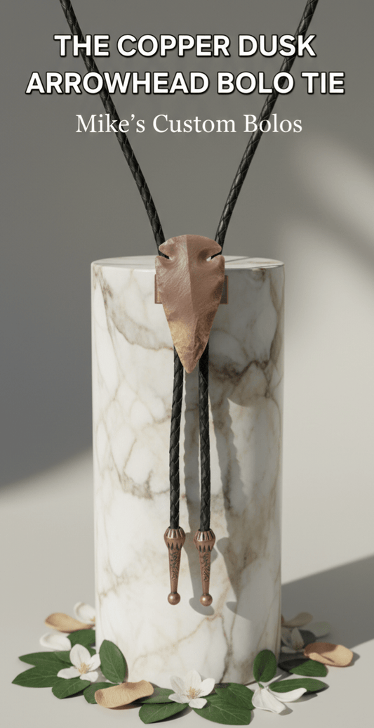 THE COPPER DUSK ARROWHEAD BOLO TIE - MIKE'S CUSTOM BOLOS