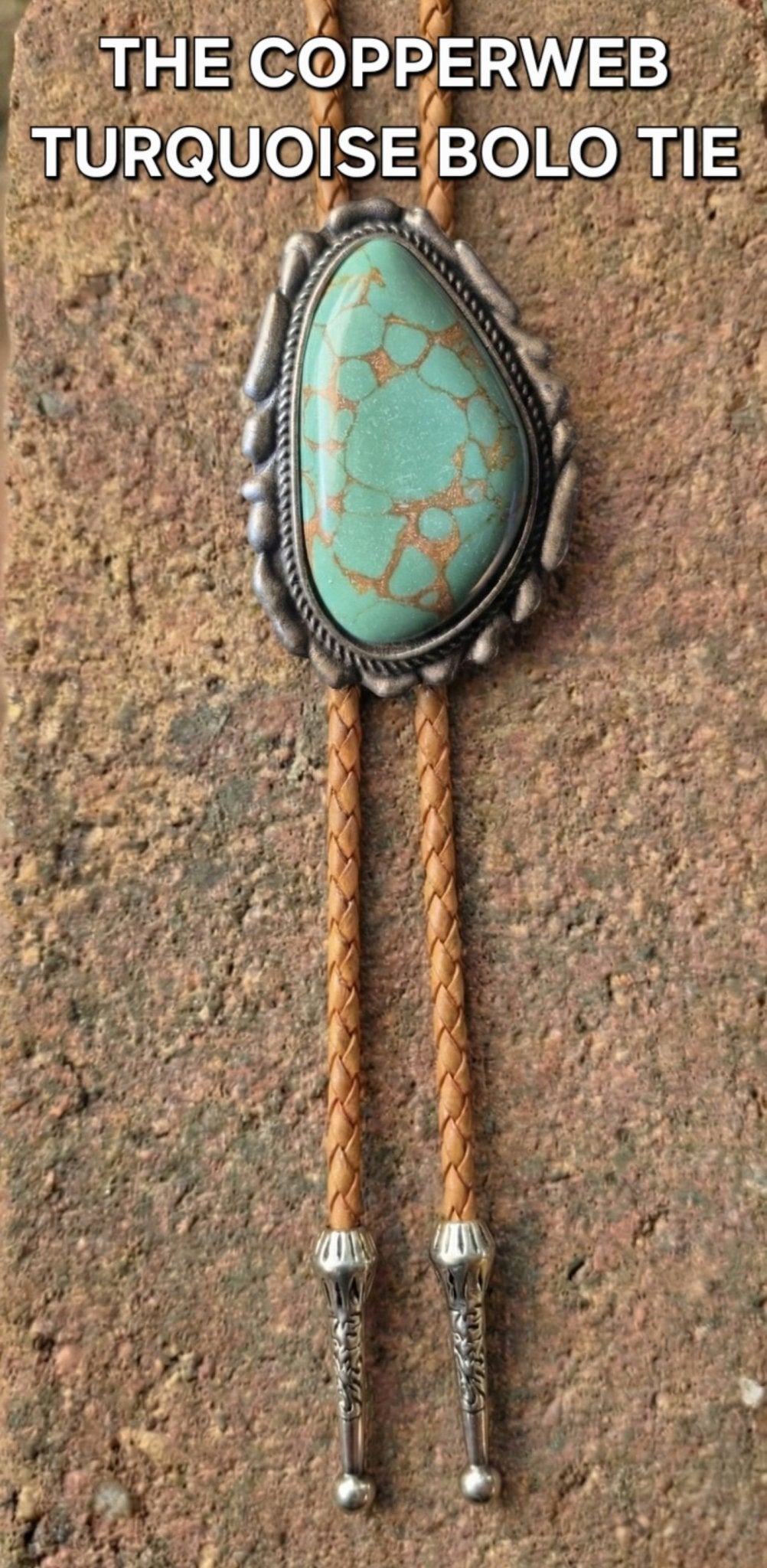 THE COPPERWEB TURQUOISE BOLO TIE - MIKE'S CUSTOM BOLOS
