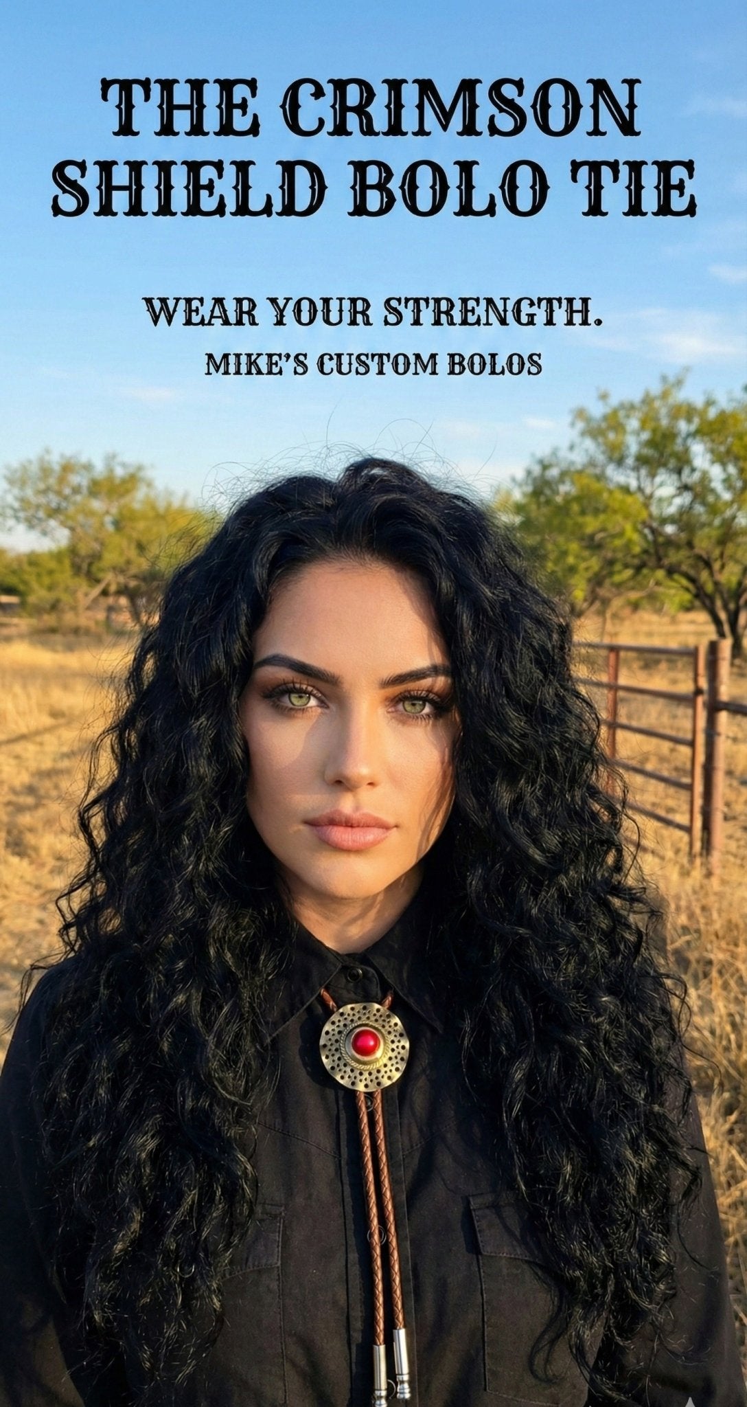 THE CRIMSON SHIELD BOLO TIE - MIKE'S CUSTOM BOLOS