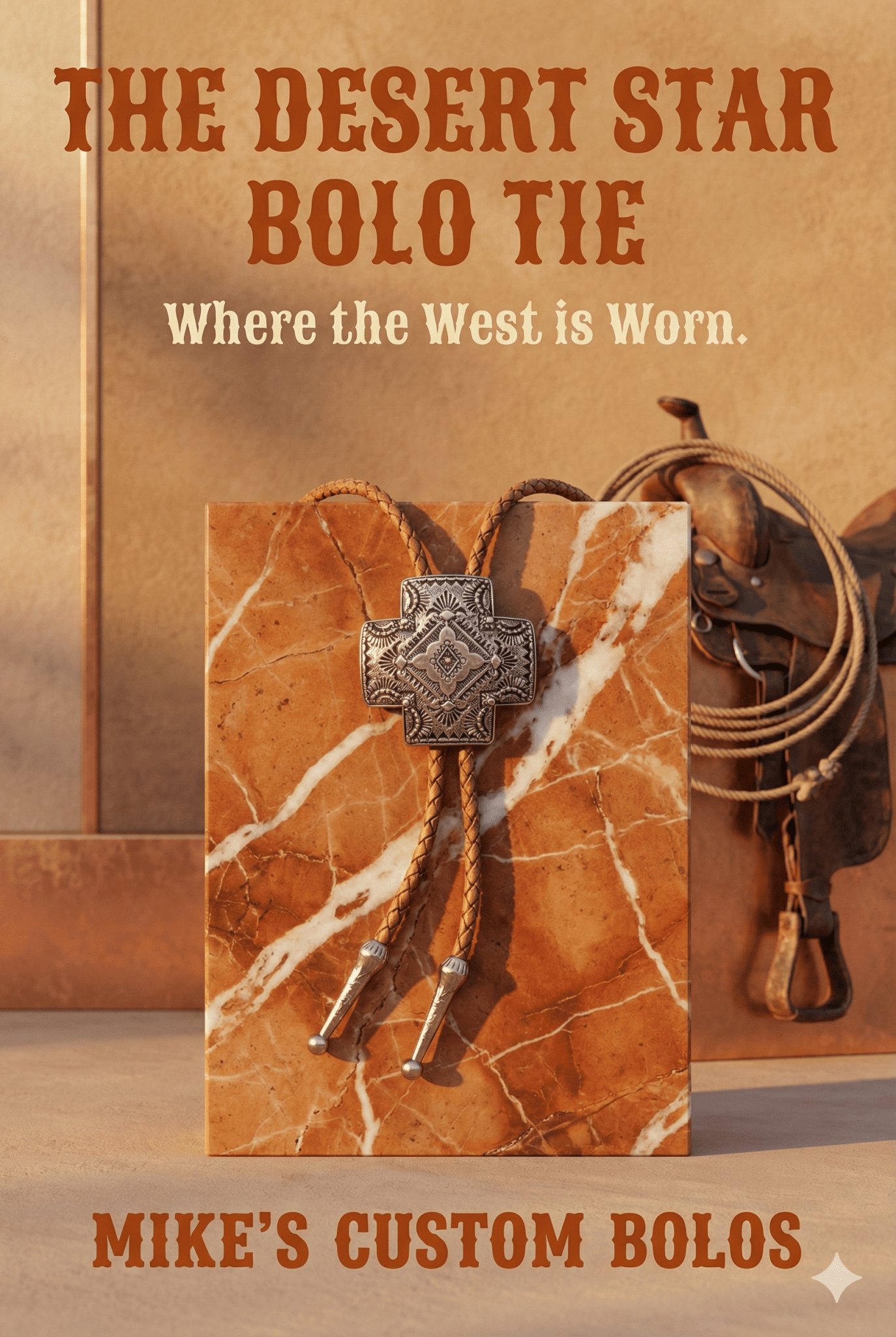 THE DESERT STAR BOLO TIE ~ MIKE'S CUSTOM BOLOS - MIKE'S CUSTOM BOLOS