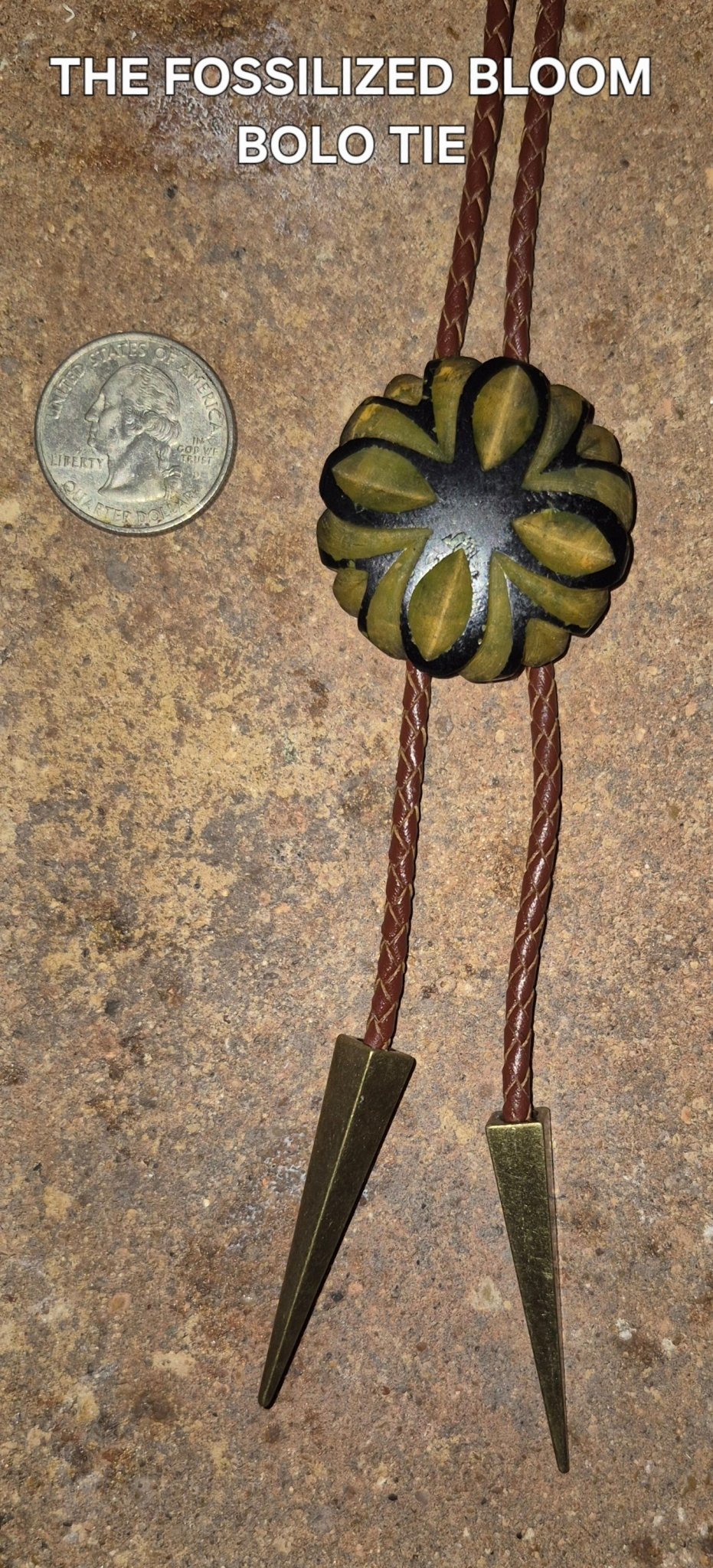 THE FOSSILIZED BLOOM BOLO TIE - MIKE'S CUSTOM BOLOS