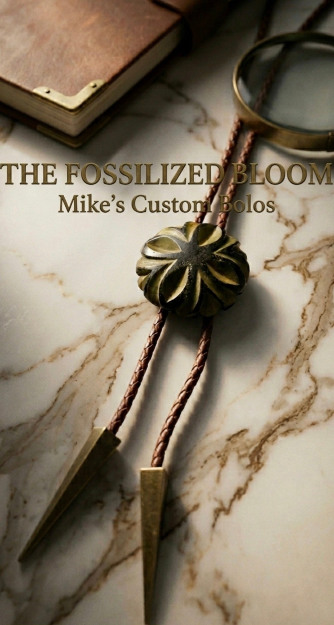 THE FOSSILIZED BLOOM BOLO TIE - MIKE'S CUSTOM BOLOS