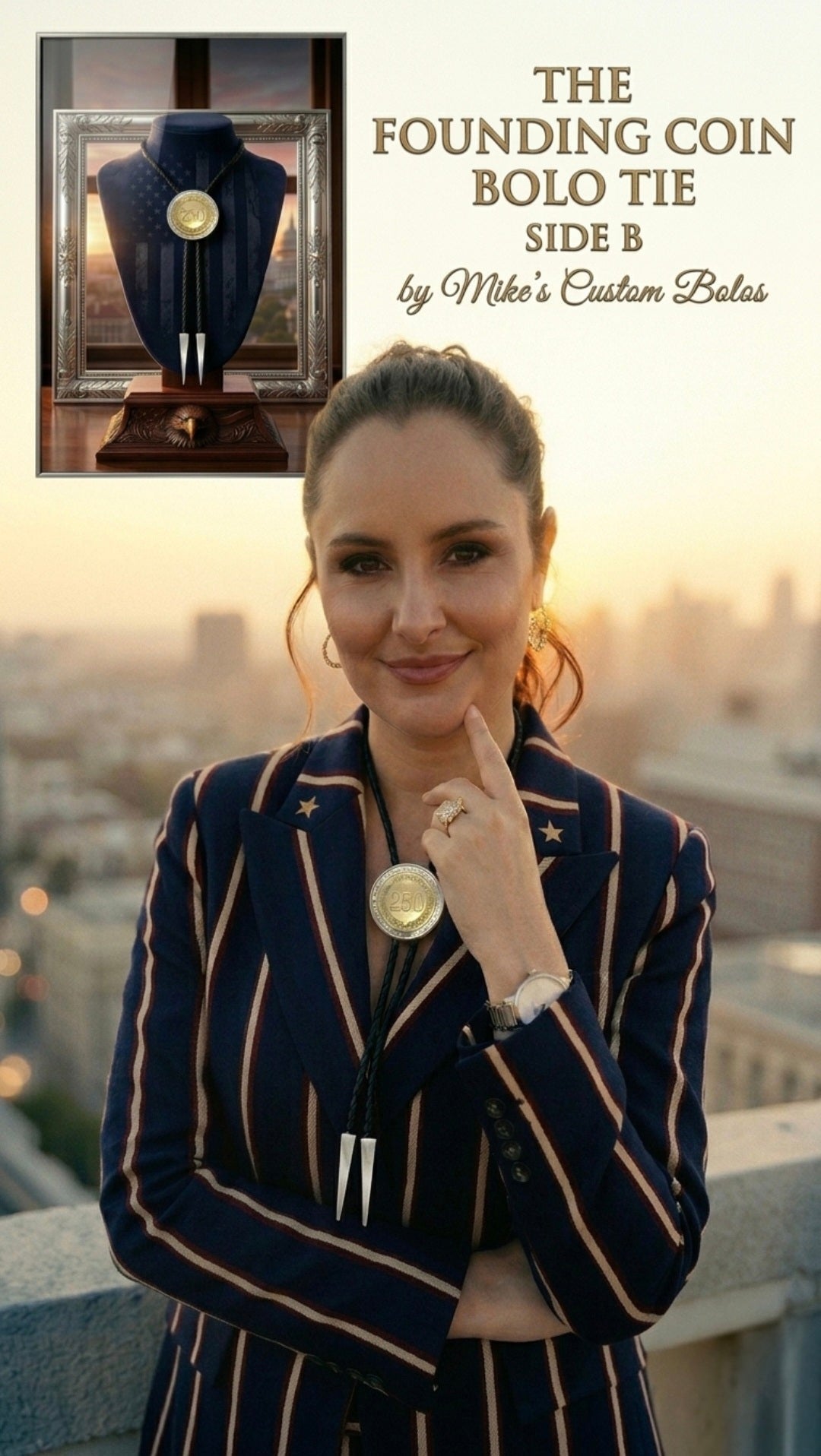 THE FOUNDING COIN BOLO TIE (SIDES B) ~ LIMITED EDITION - MIKE'S CUSTOM BOLOS