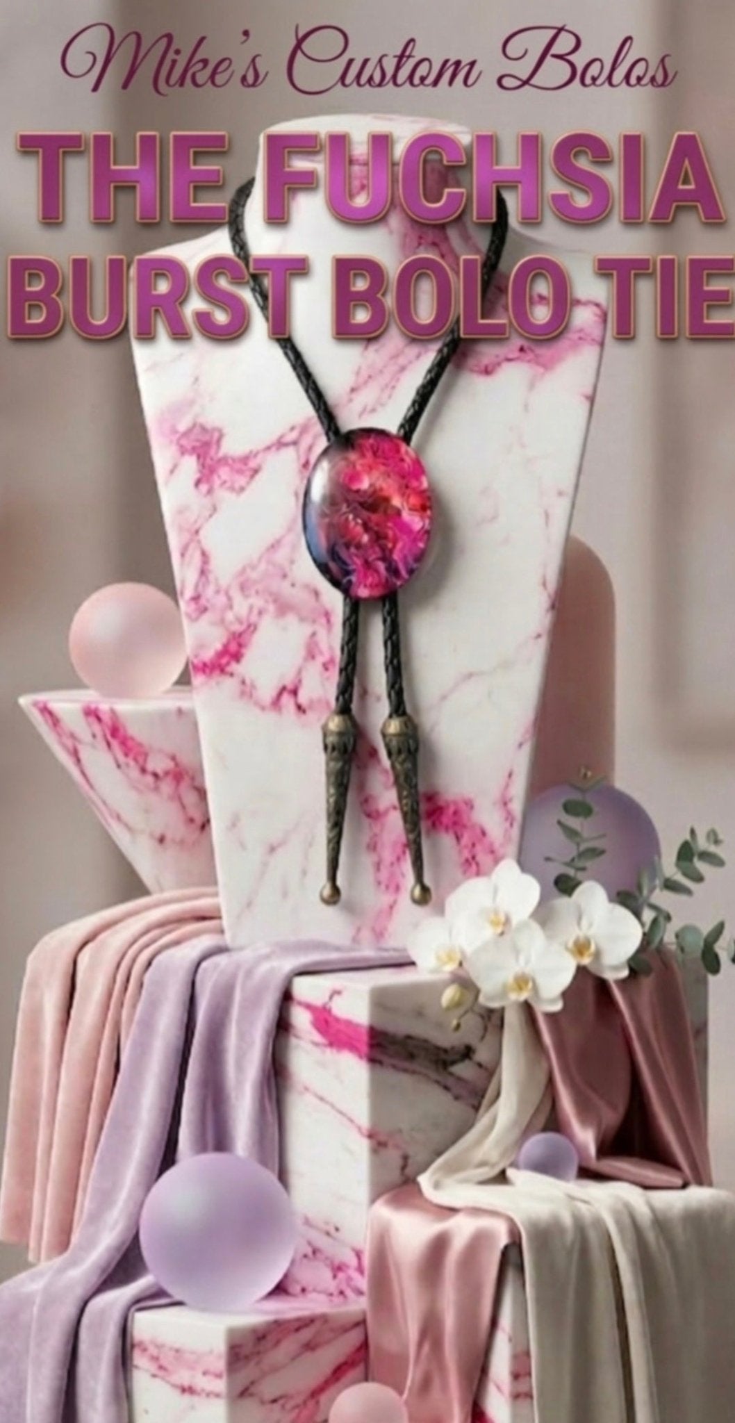 THE FUCHSIA BURST BOLO TIE - MIKE'S CUSTOM BOLOS