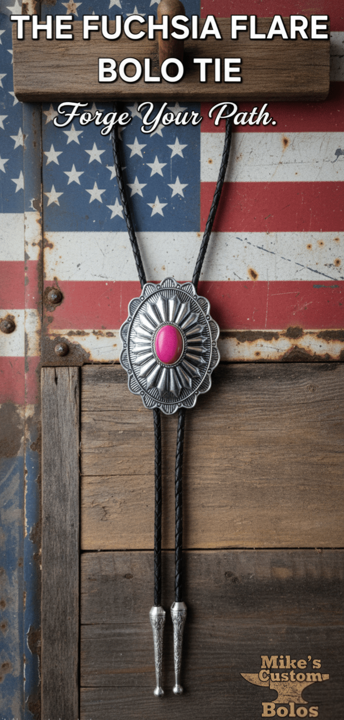 THE FUCHSIA FLARE BOLO TIE - MIKE'S CUSTOM BOLOS