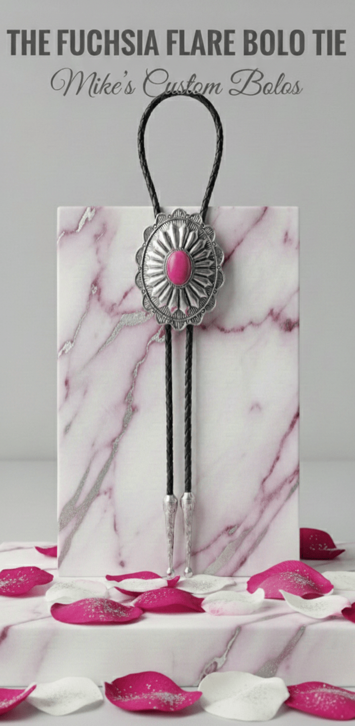 THE FUCHSIA FLARE BOLO TIE - MIKE'S CUSTOM BOLOS