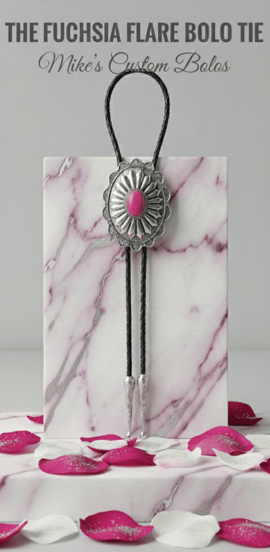 THE FUCHSIA FLARE BOLO TIE - MIKE'S CUSTOM BOLOS