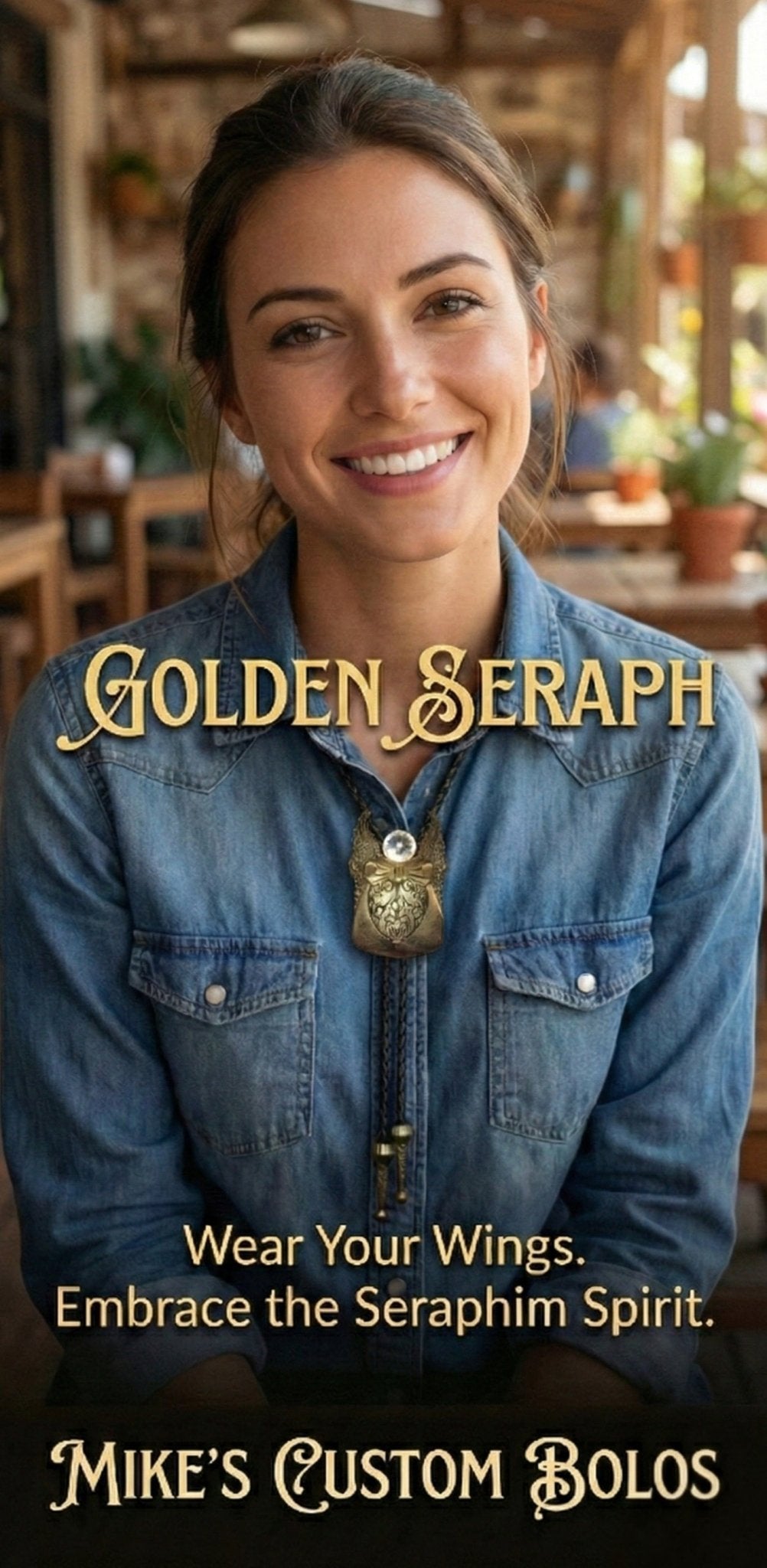THE GOLDEN SERAPH BOLO TIE ~ MIKE'S CUSTOM BOLOS - MIKE'S CUSTOM BOLOS