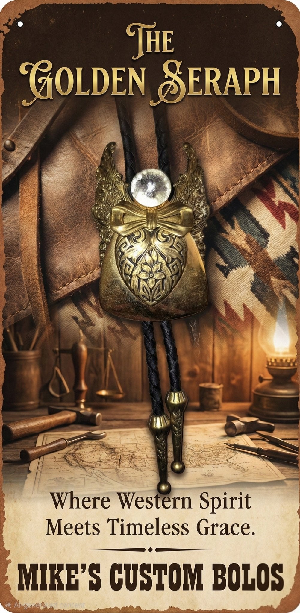 THE GOLDEN SERAPH BOLO TIE ~ MIKE'S CUSTOM BOLOS - MIKE'S CUSTOM BOLOS