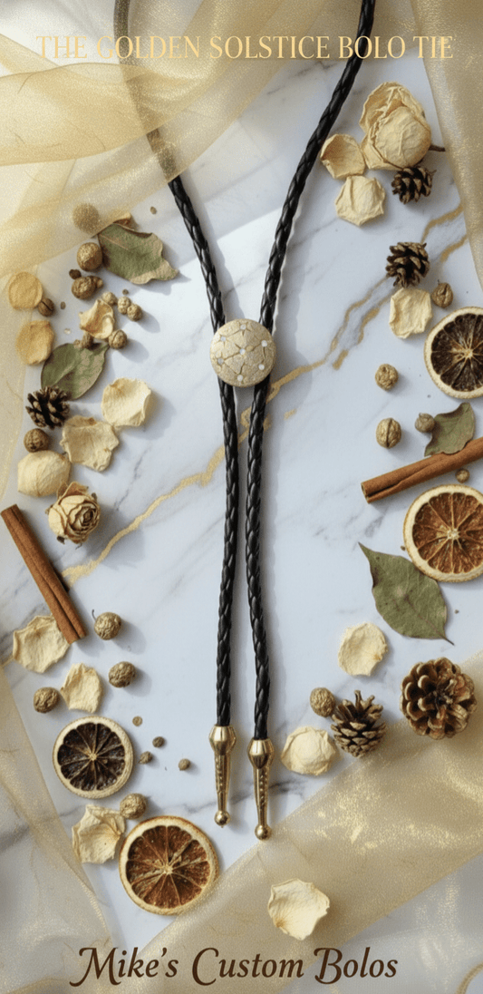 THE GOLDEN SOLSTICE BOLO TIE - MIKE'S CUSTOM BOLOS