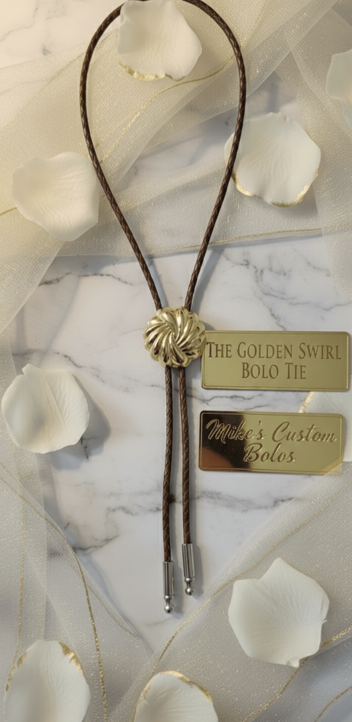 THE GOLDEN SWIRL BOLO TIE - MIKE'S CUSTOM BOLOS