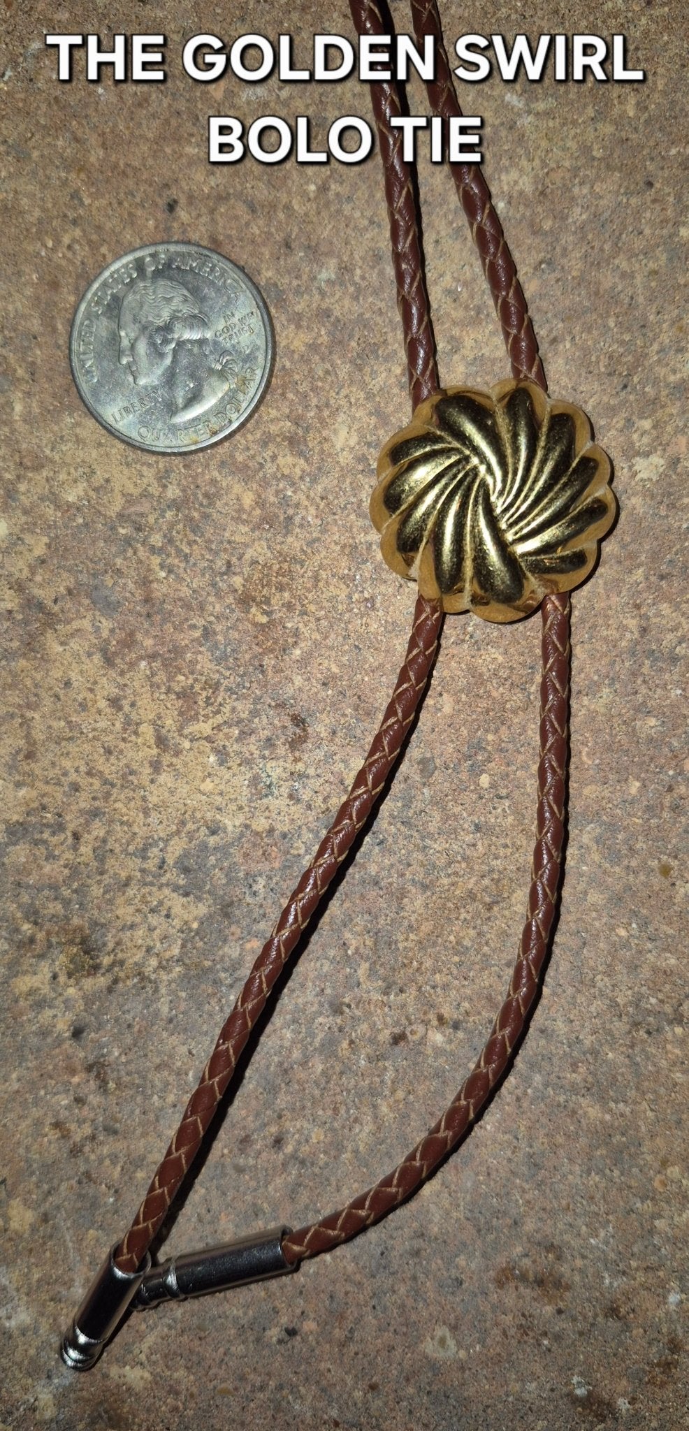 THE GOLDEN SWIRL BOLO TIE - MIKE'S CUSTOM BOLOS