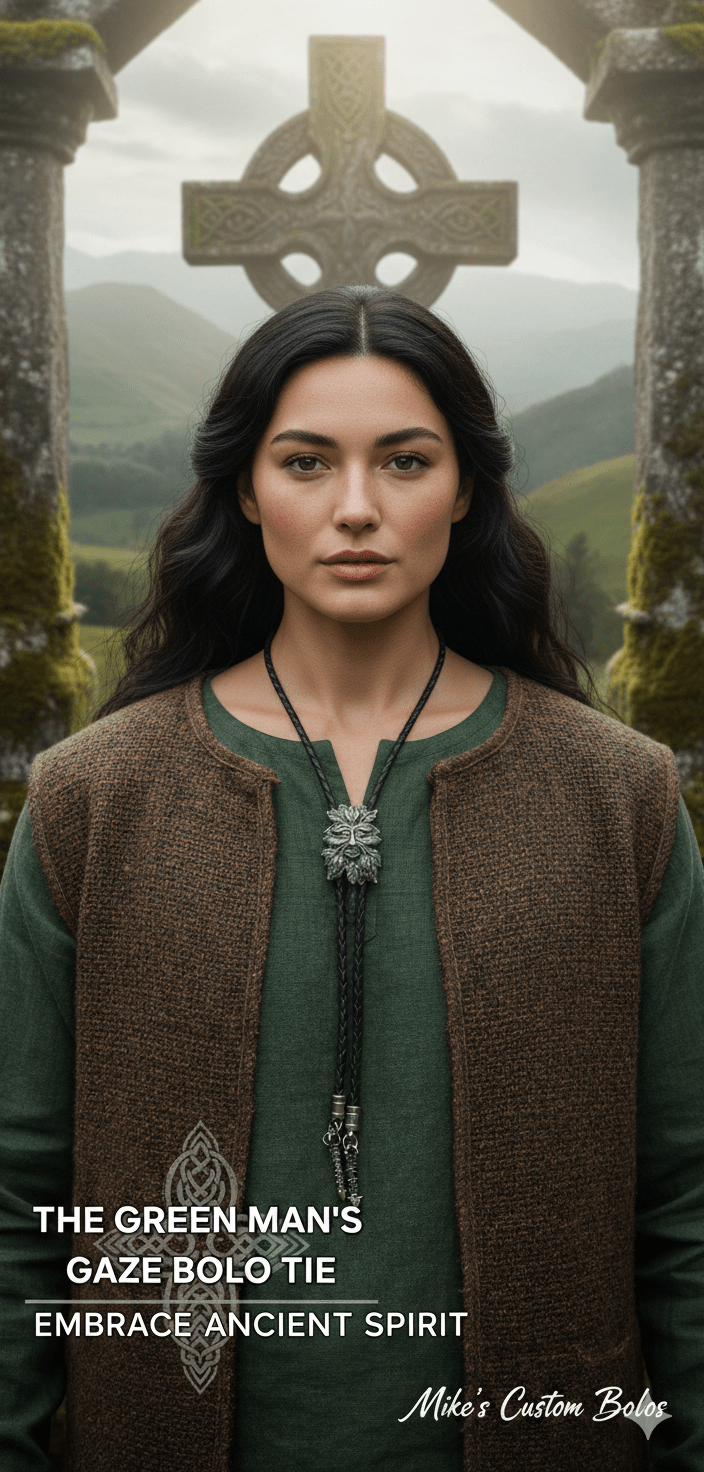 THE GREEN MAN'S GAZE BOLO TIE - MIKE'S CUSTOM BOLOS