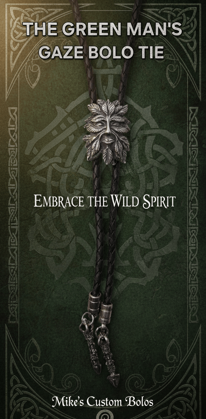 THE GREEN MAN'S GAZE BOLO TIE - MIKE'S CUSTOM BOLOS