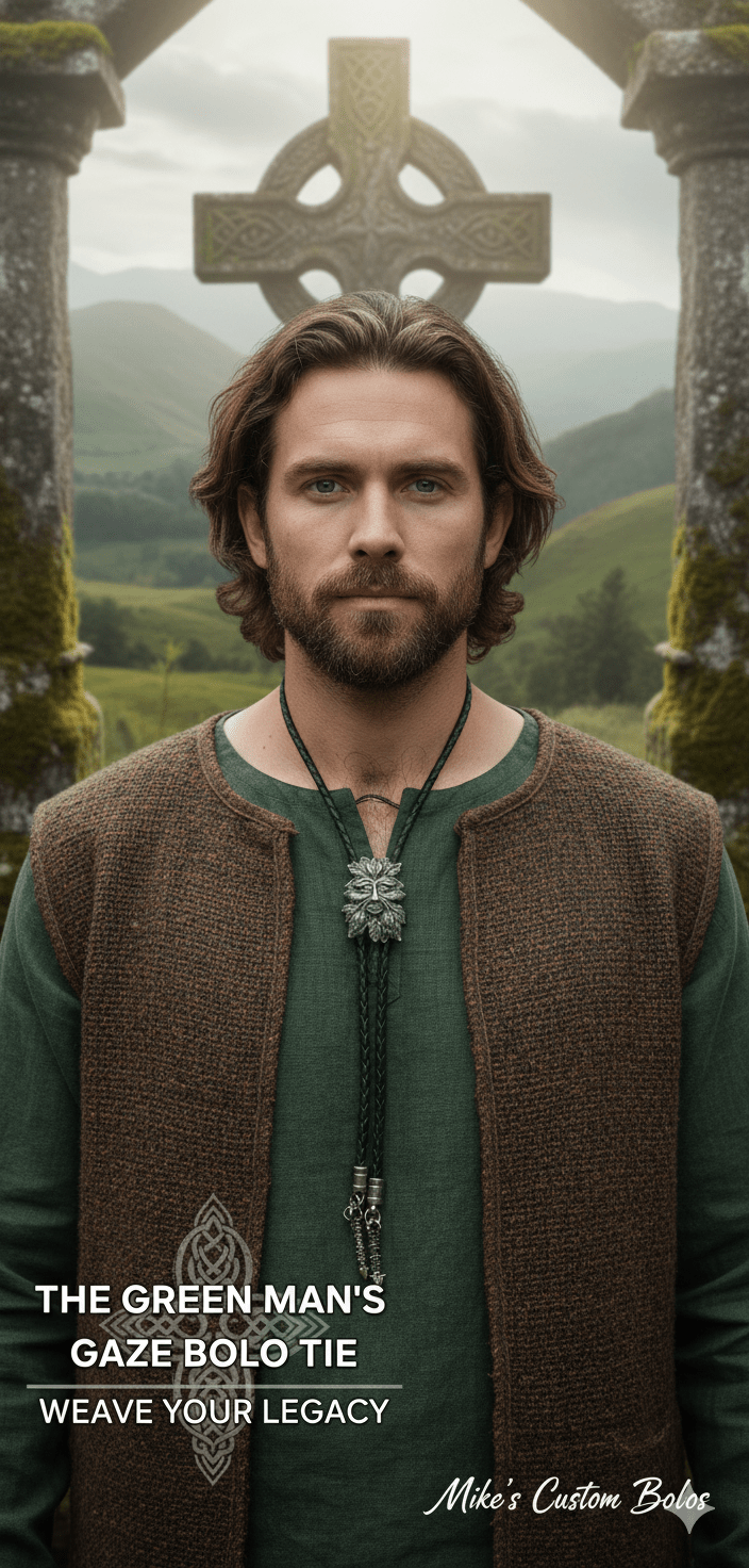 THE GREEN MAN'S GAZE BOLO TIE - MIKE'S CUSTOM BOLOS