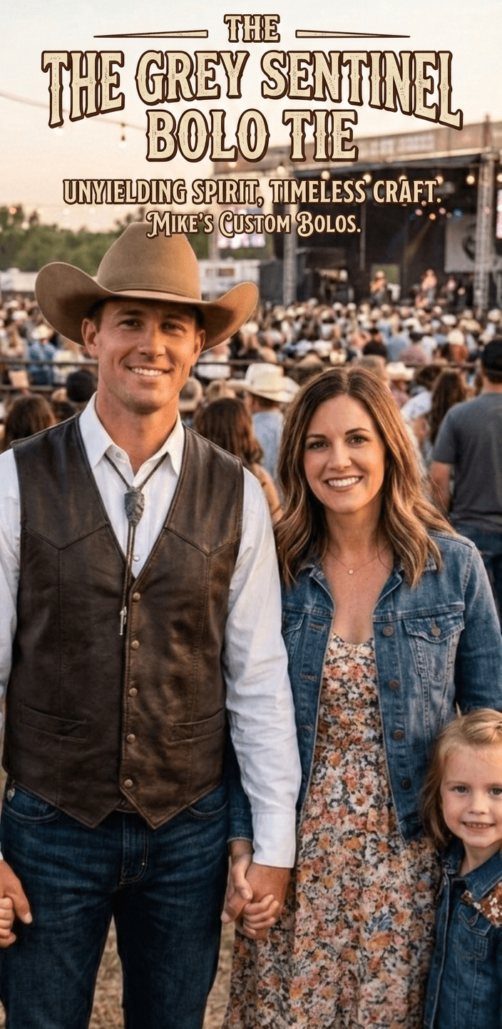 THE GREY SENTINEL BOLO TIE ~ OWN THE WEST - MIKE'S CUSTOM BOLOS